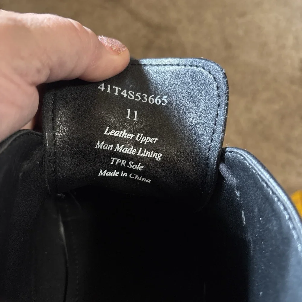 Mens Black Leather Chukka Boots - Joseph Abboud Sz 11 Men's Black Pebbled